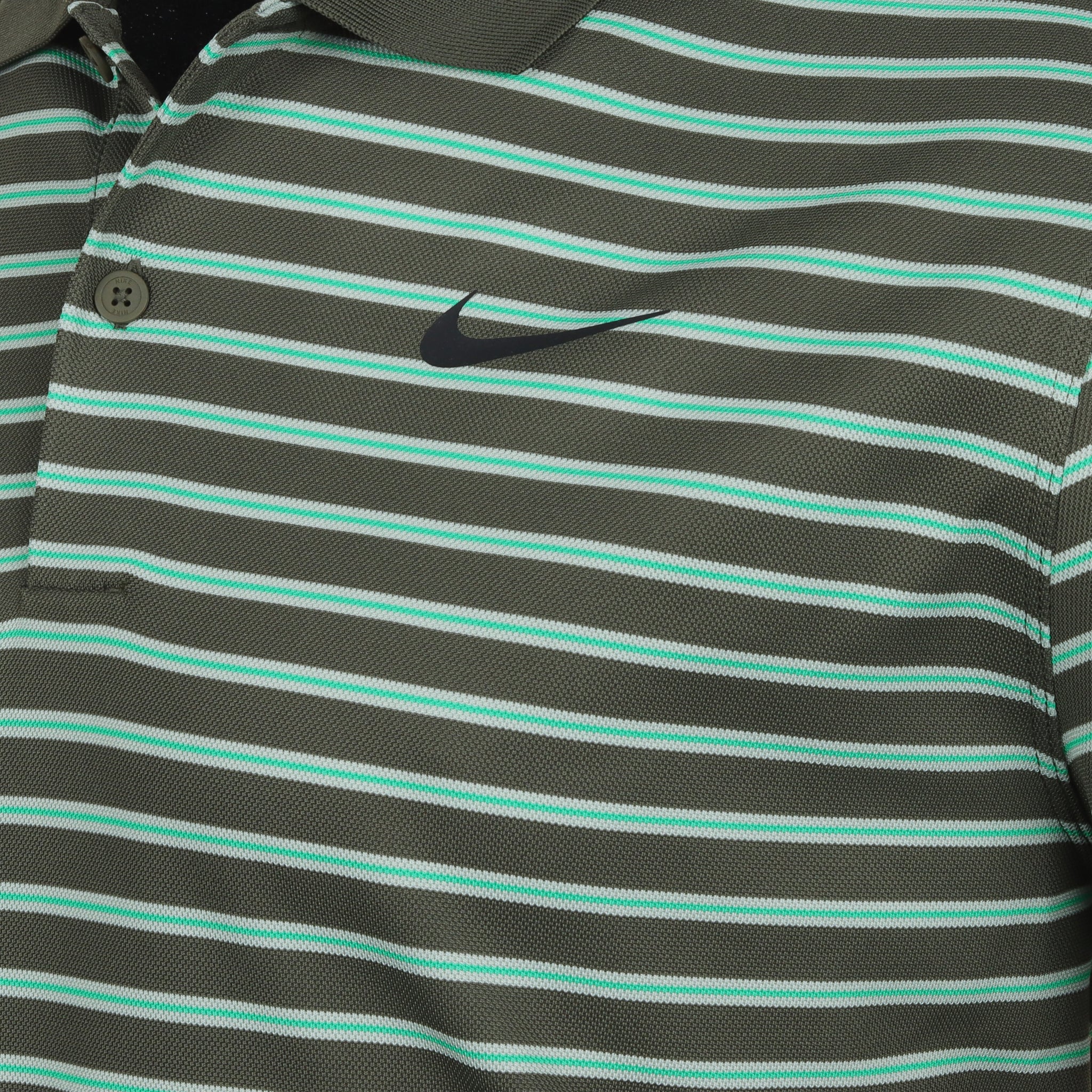 Nike Golf Dri-Fit Victory Stripe Shirt Cargo Khaki/Jade Horizon 325