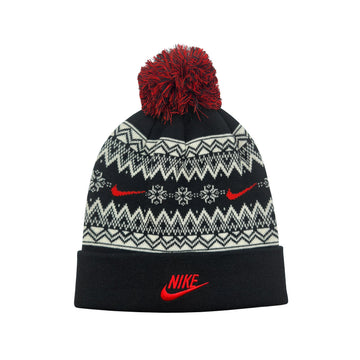 Nike Golf Fair Isle Beanie Hat Black/University Red/Coconut Milk 010
