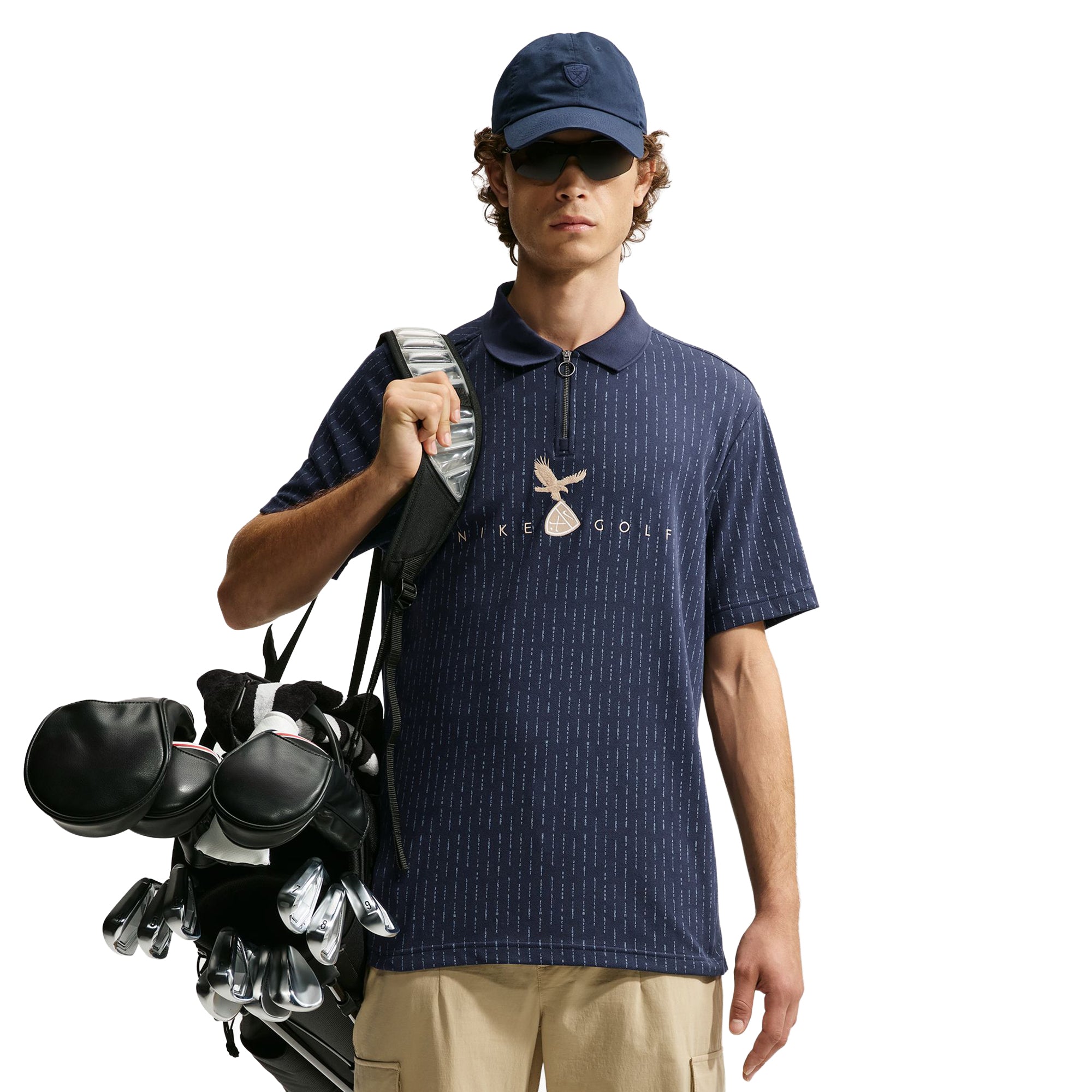 Nike Golf Fairway Fresh Zip Polo Shirt - Camo Green/Jade Horizon