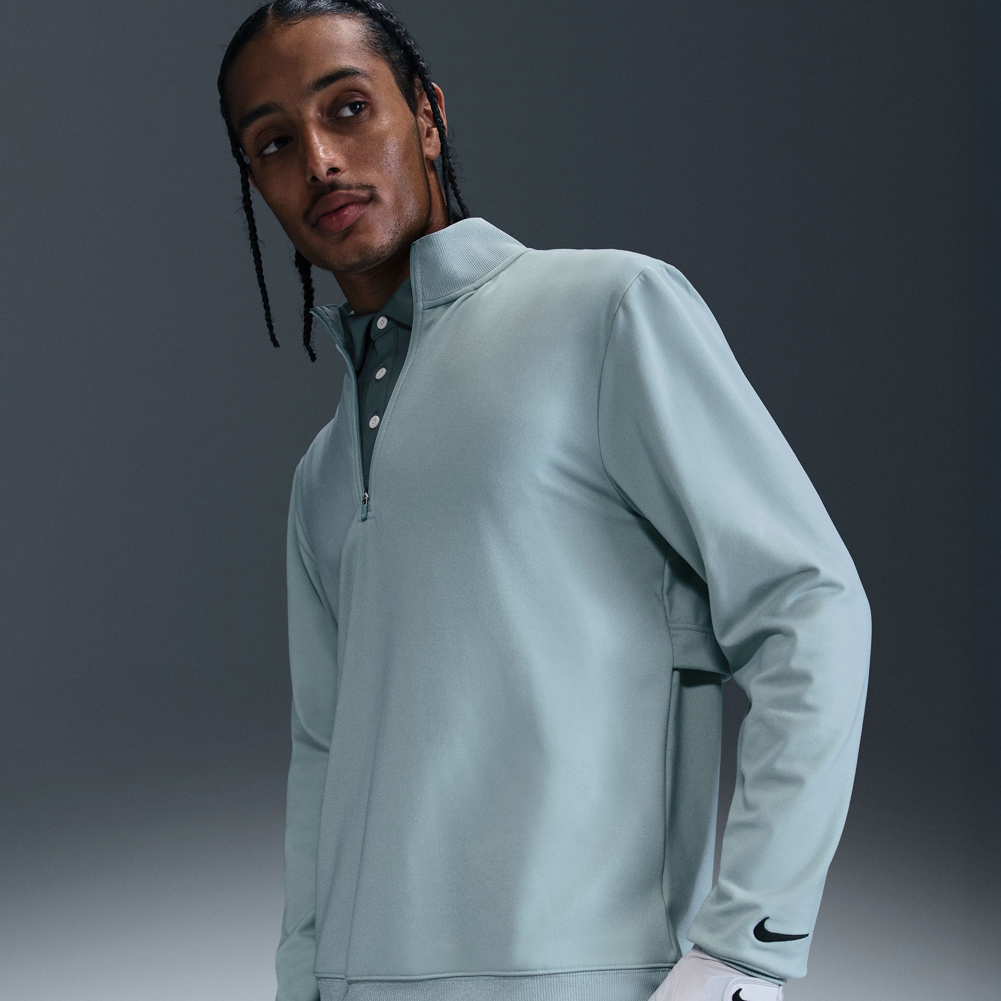 NIKE GOLF STORM-FIT S/S Halfzip Top 新品 AURORA_FZ7462-012_PHSFM001-