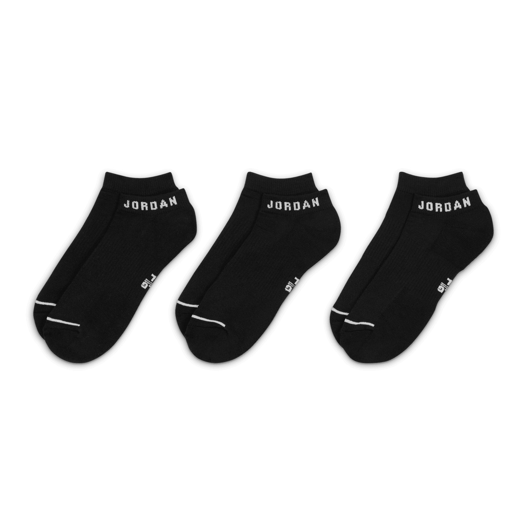 Nike Jordan Everyday No-Show Socks - 3 Pair Black 010