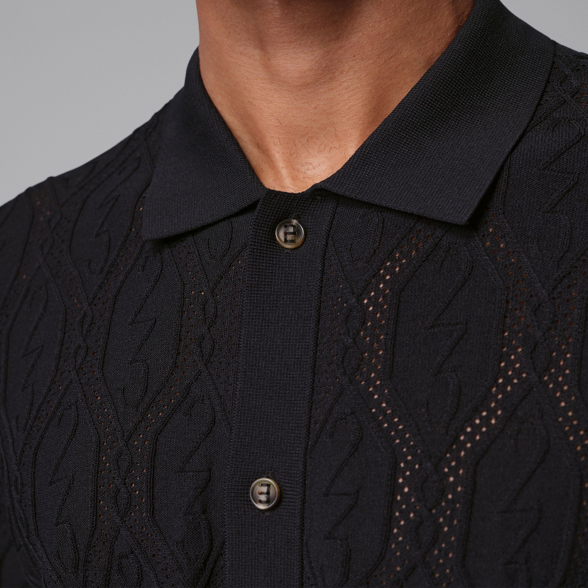 Nike Jordan Signature Knit Button Down Golf Shirt - Black 010 - II7267 ...