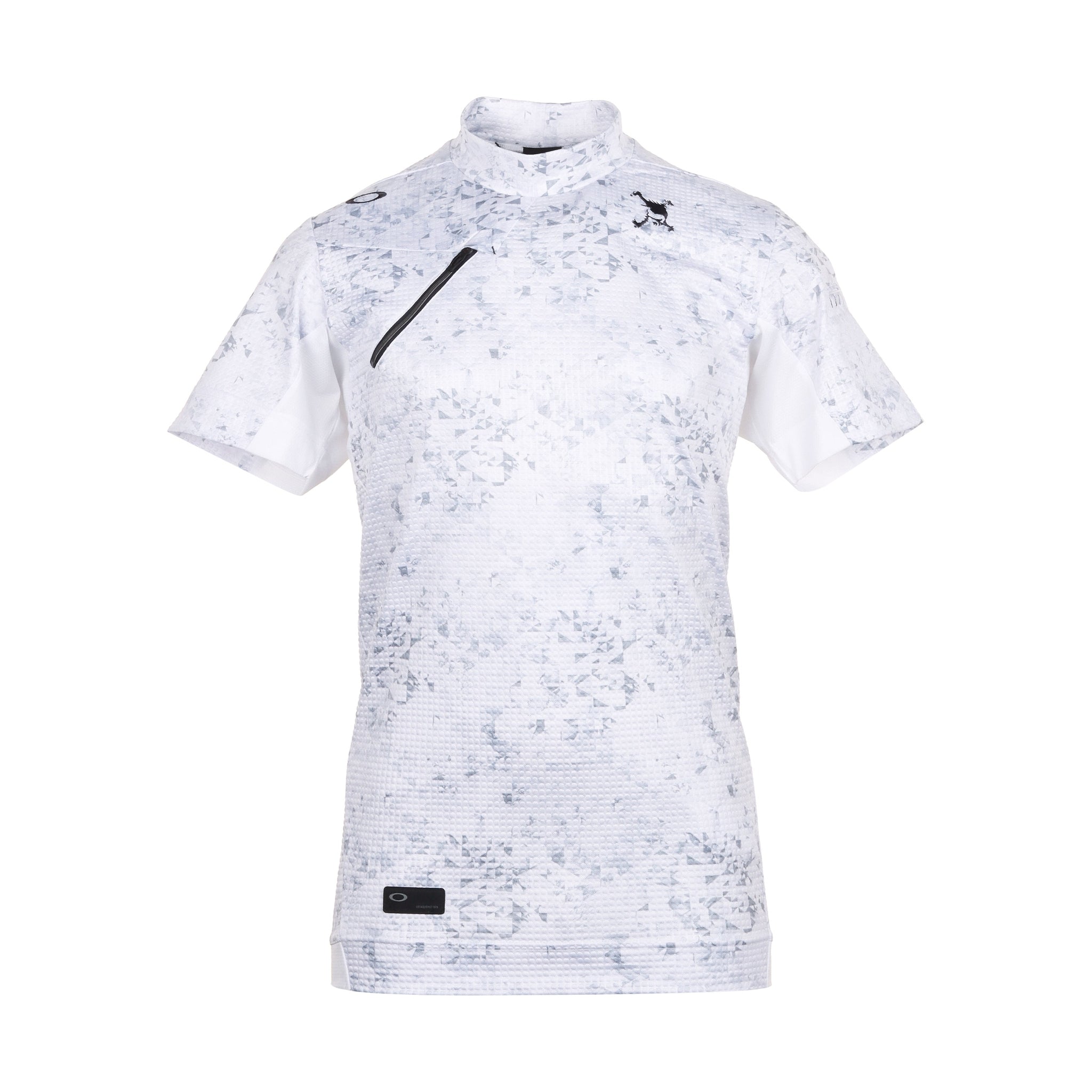 Oakley Golf Skull Bloom Quartz Mock Shirt White Print 186