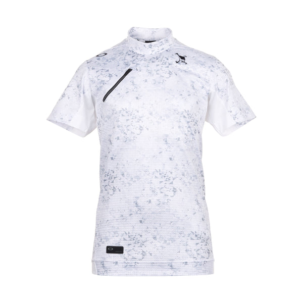 Oakley Golf Skull Bloom Quartz Mock Shirt - White Print 186