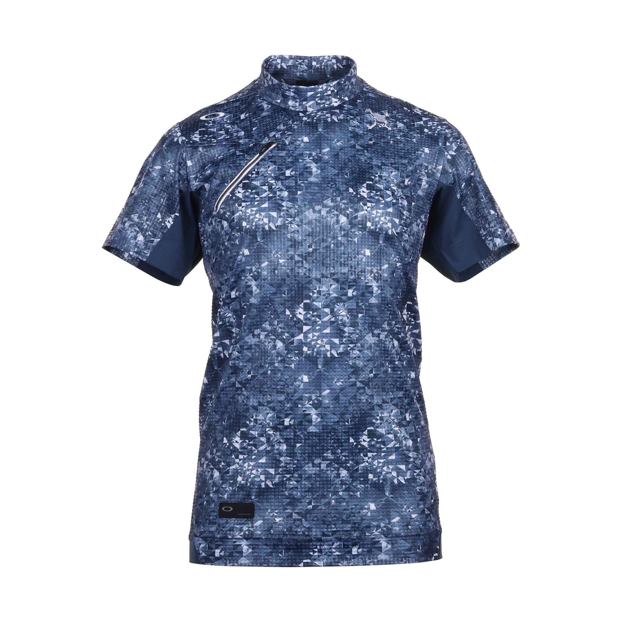 Oakley Golf Skull Bloom Quartz Mock Shirt Blue Print 62K