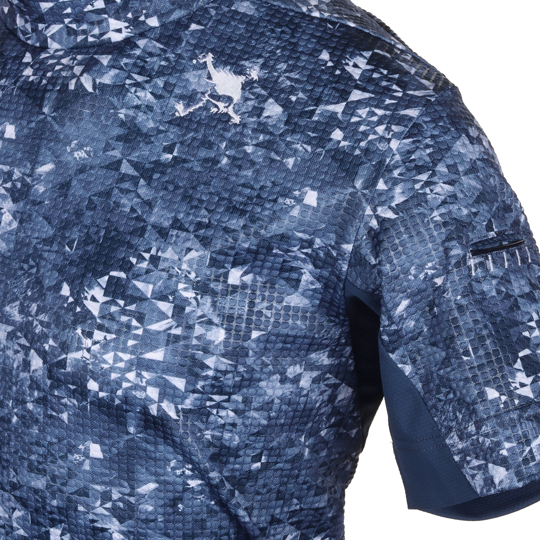 Oakley Golf Skull Bloom Quartz Mock Shirt Blue Print 62K