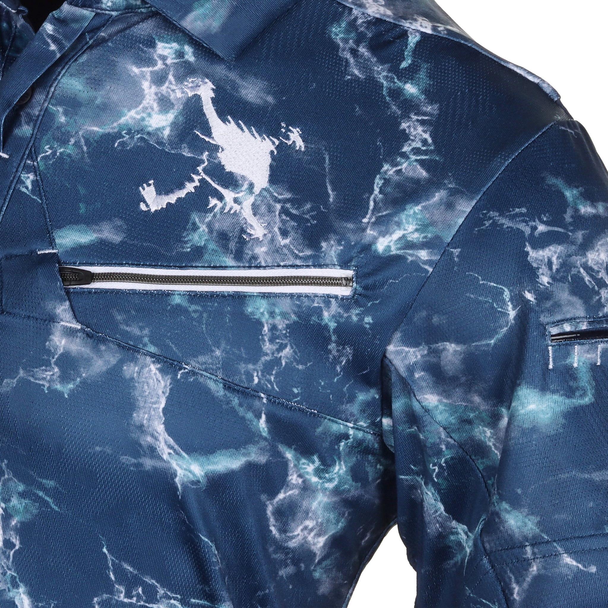 Oakley Golf Skull Deep Shade Shirt Blue Print 62K