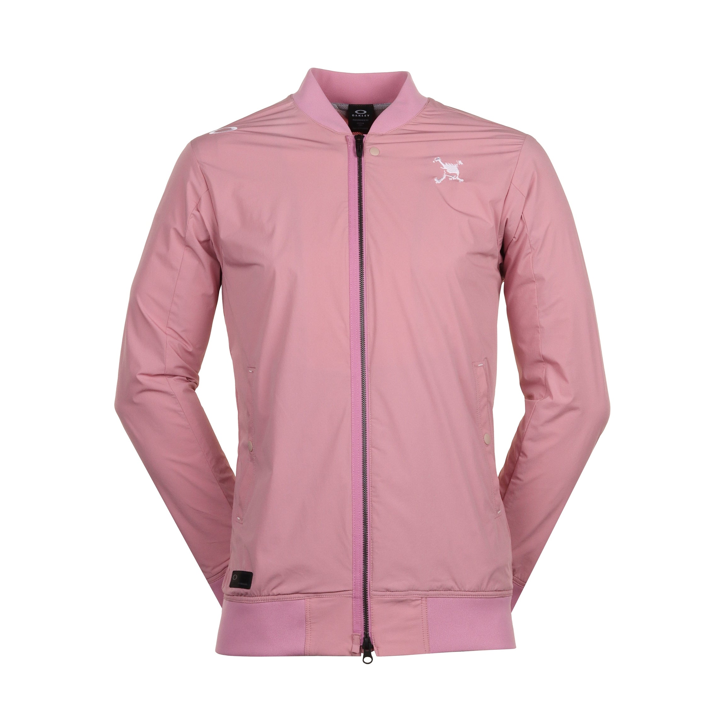 新品　オークリー　ジャケット　ストレッチ　防水　スカル　くすみピンク　Lサイズ Oakley-Golf-Skull-MA-Wind-
