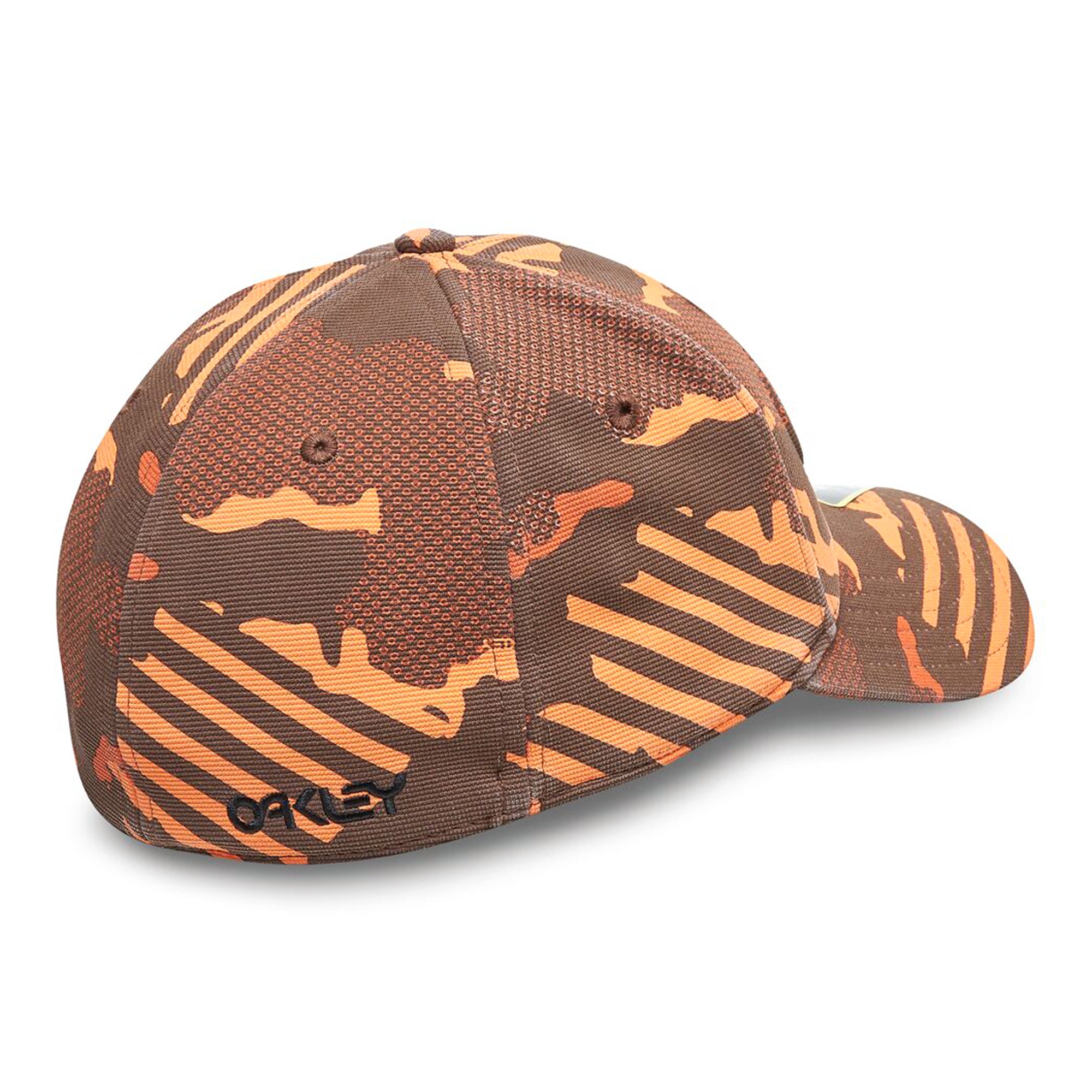 oakley-stretch-embossed-golf-cap-912208-orange-stripe-grip-camo-9yw