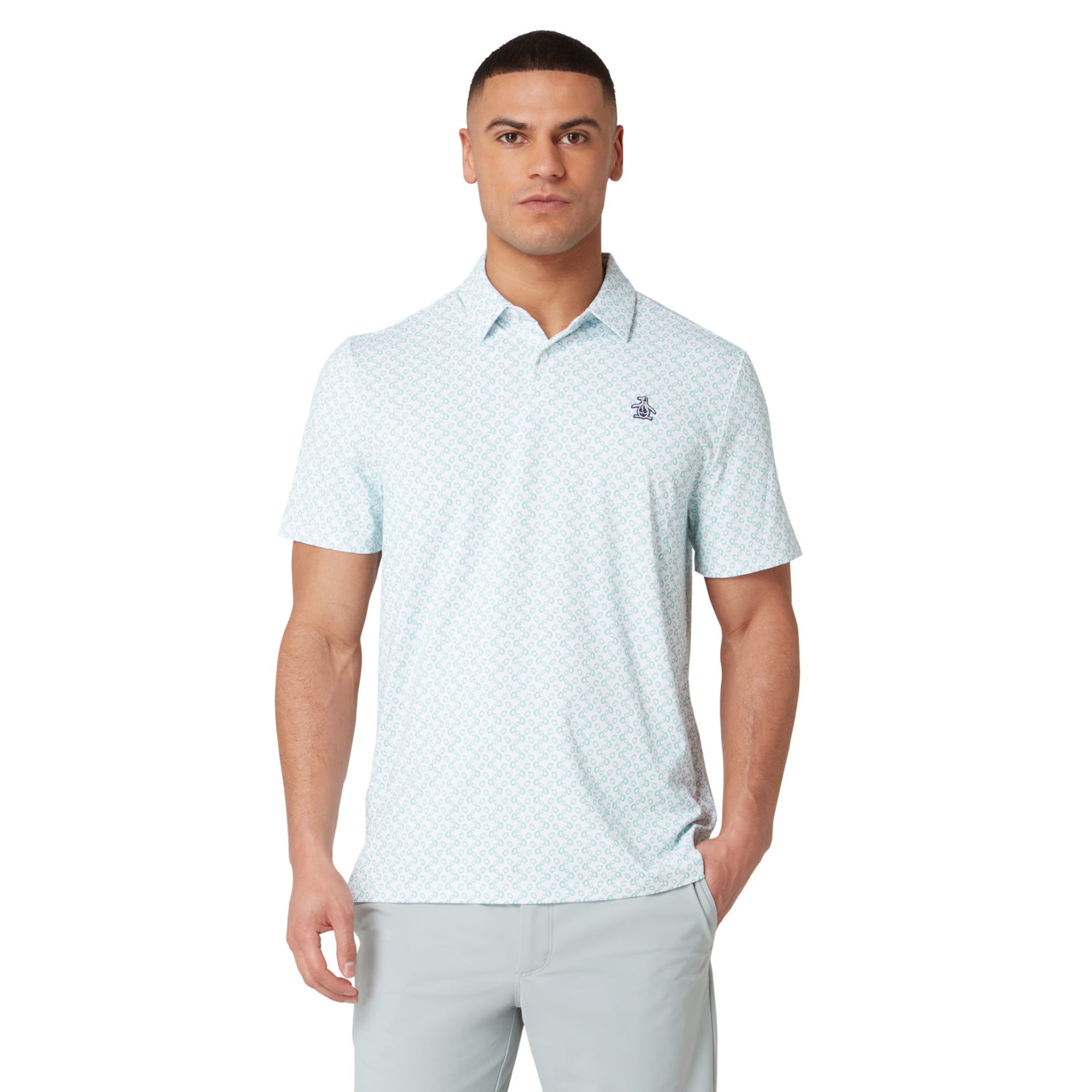 Original Penguin Golf Life Saver Polo Shirt Bright White 118