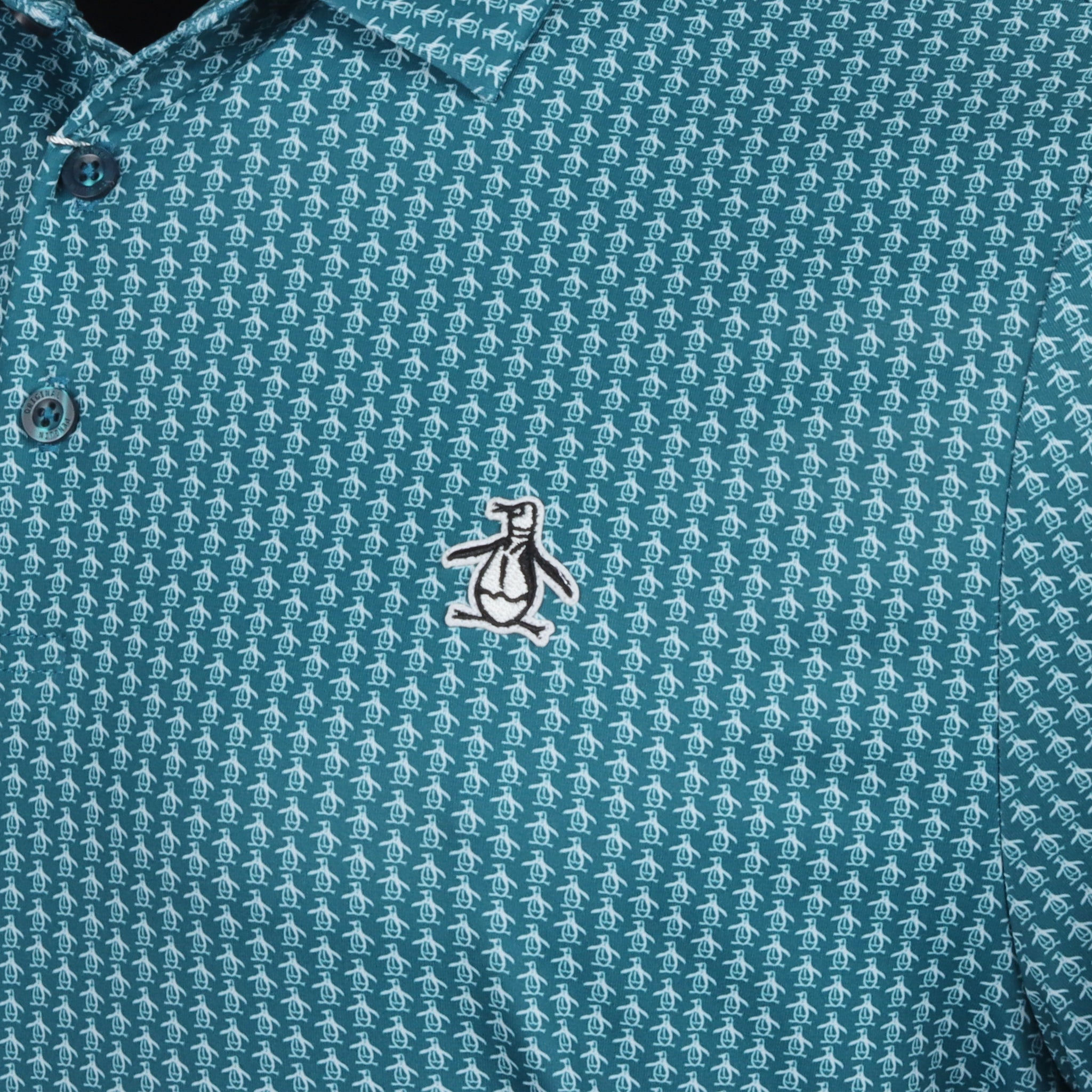 Original Penguin Golf Allover Pete Printed Polo Shirt Corsair 977