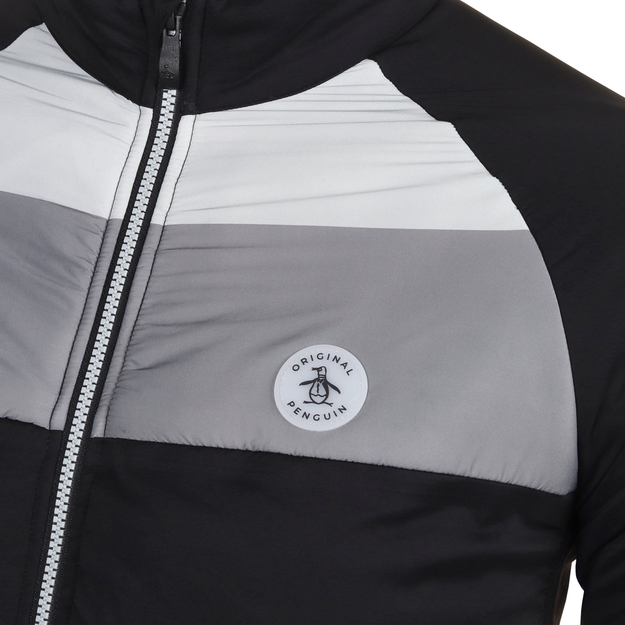 Original Penguin Golf Insulated Mixed Media Full Zip Jacket Caviar 001