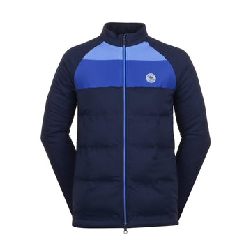 Original Penguin Golf Insulated Mixed Media Full Zip Jacket Black Iris 417