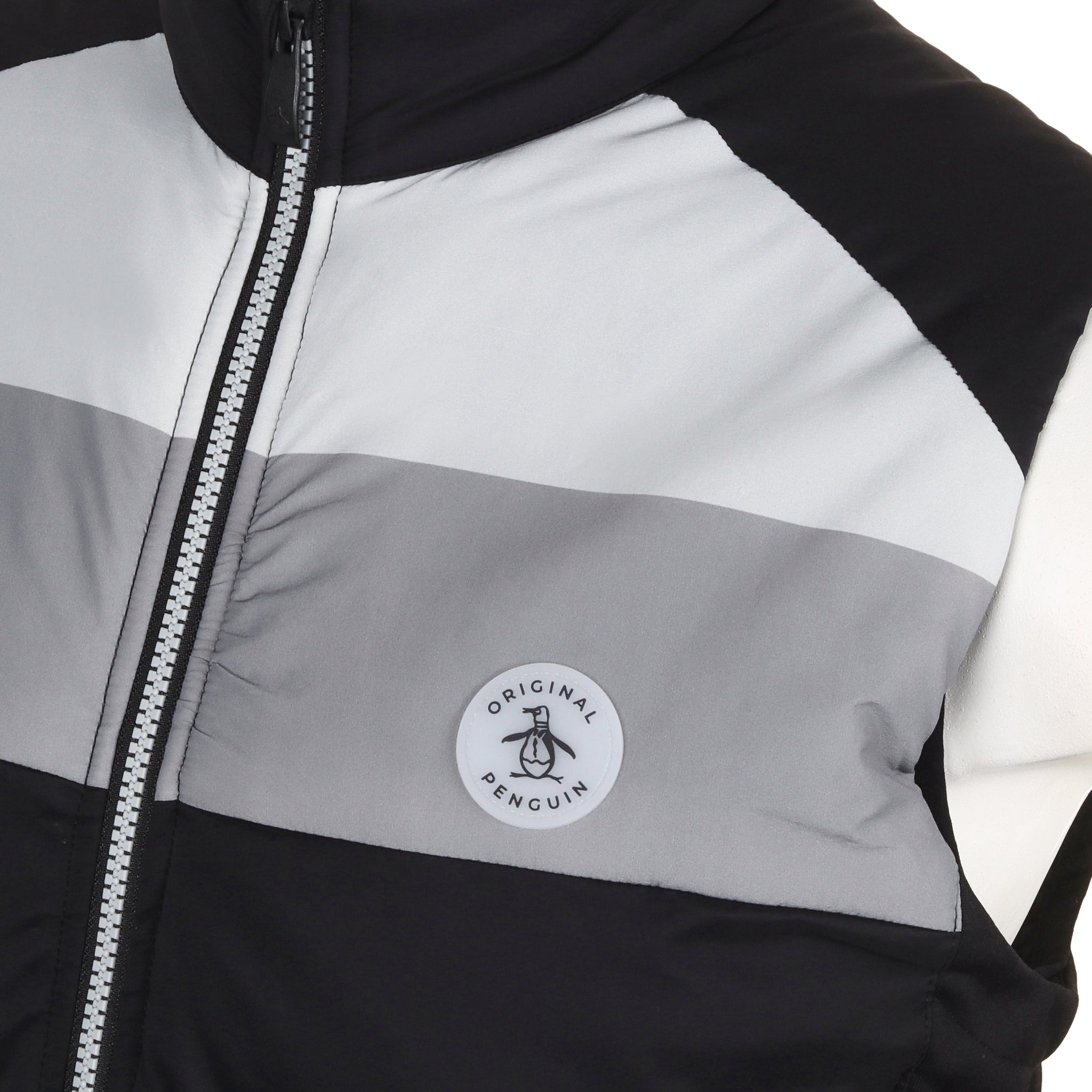 Original Penguin Golf Colour Block Lightweight Padded Vest Caviar 001