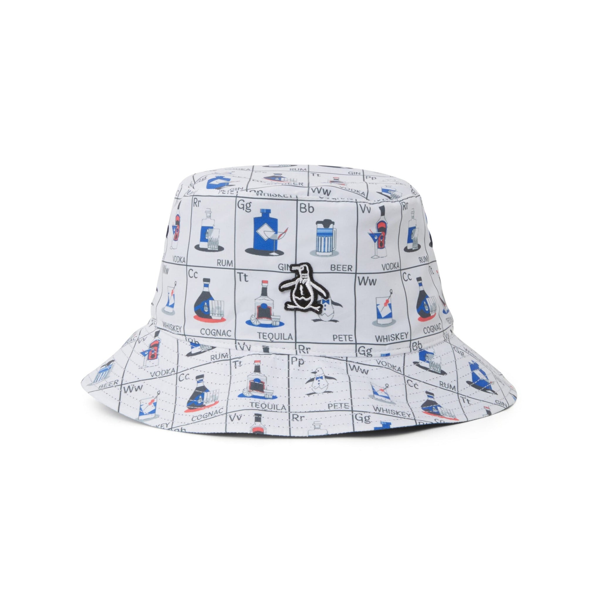 Original Penguin Golf Element Chart Reversible Bucket Hat Bright White 118