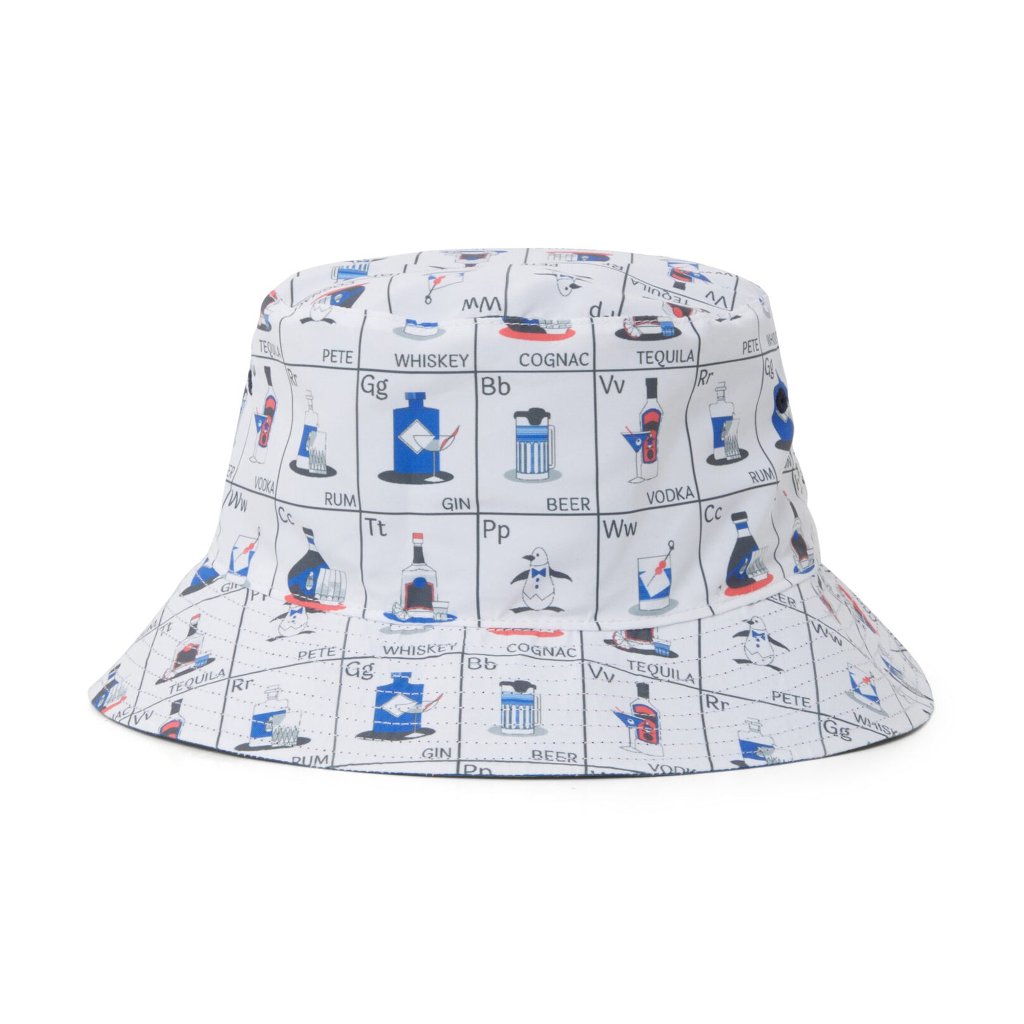 Original Penguin Golf Element Chart Reversible Bucket Hat Bright White 118