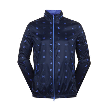 Original Penguin Golf Full Zip Hooded Wind Jacket Black Iris 417