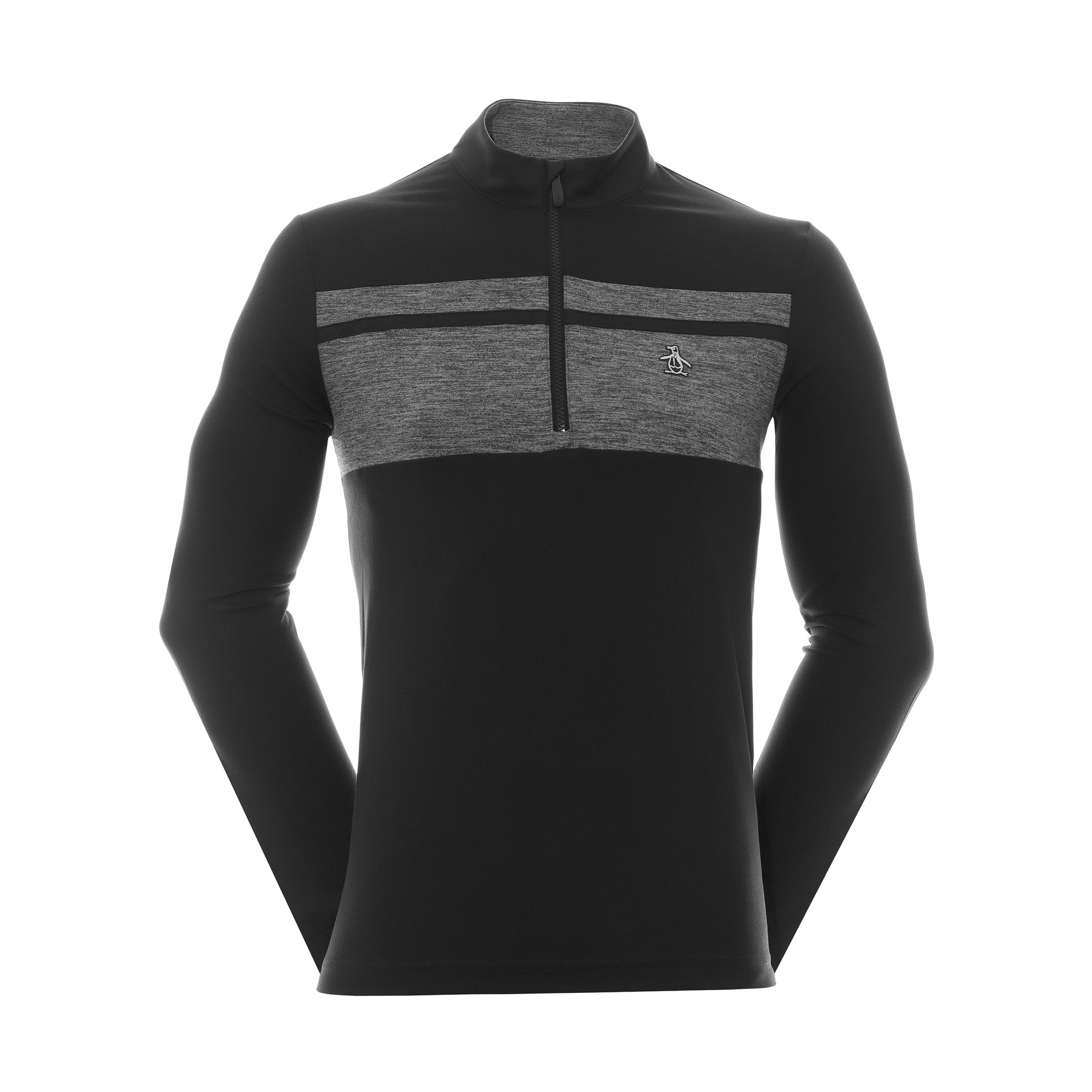 Original Penguin Golf Heritage Block 1/4 Zip Caviar 001