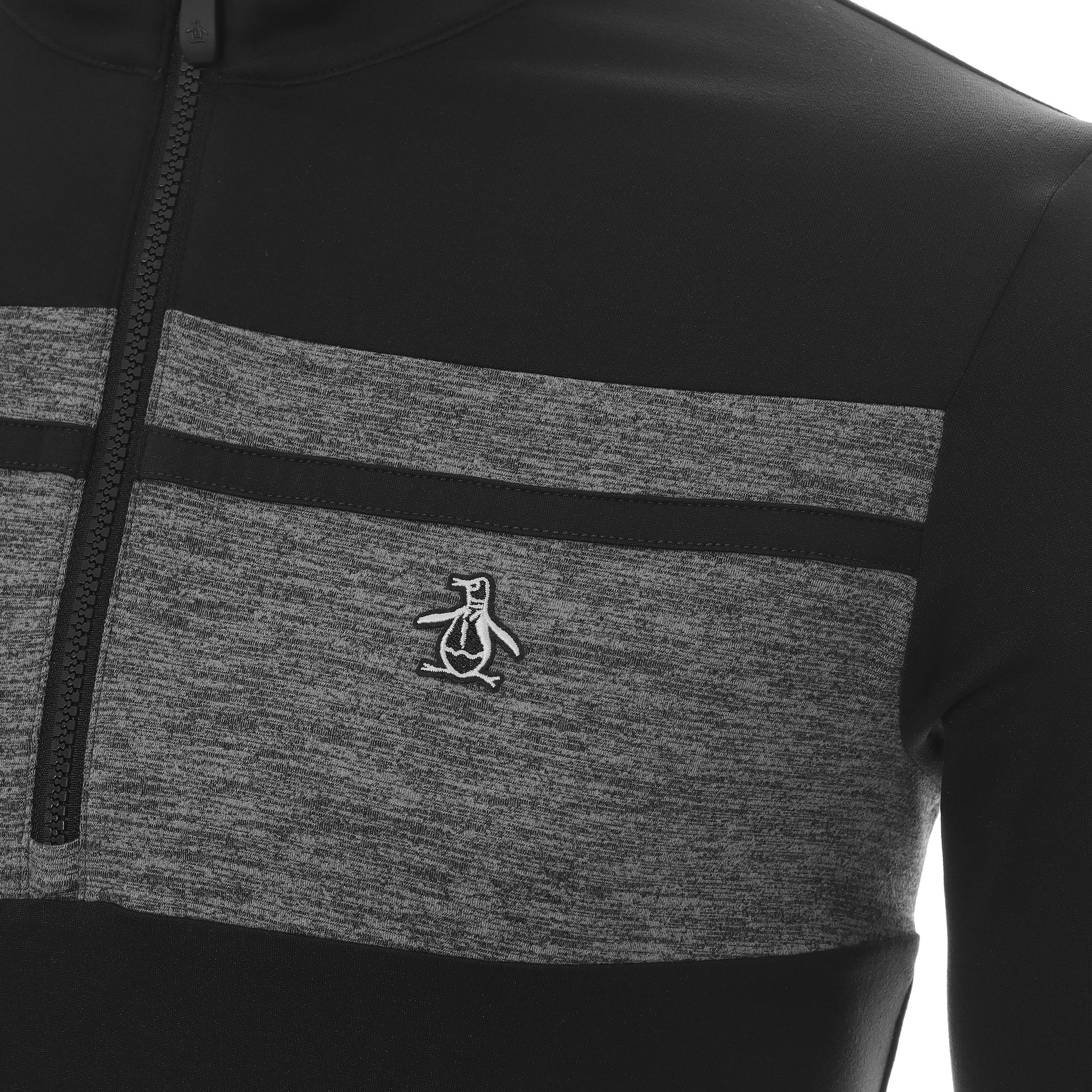 Original Penguin Golf Heritage Block 1/4 Zip Caviar 001