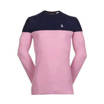 Original Penguin Golf Heritage Colour Block Sweater Gelato Pink Heather 674