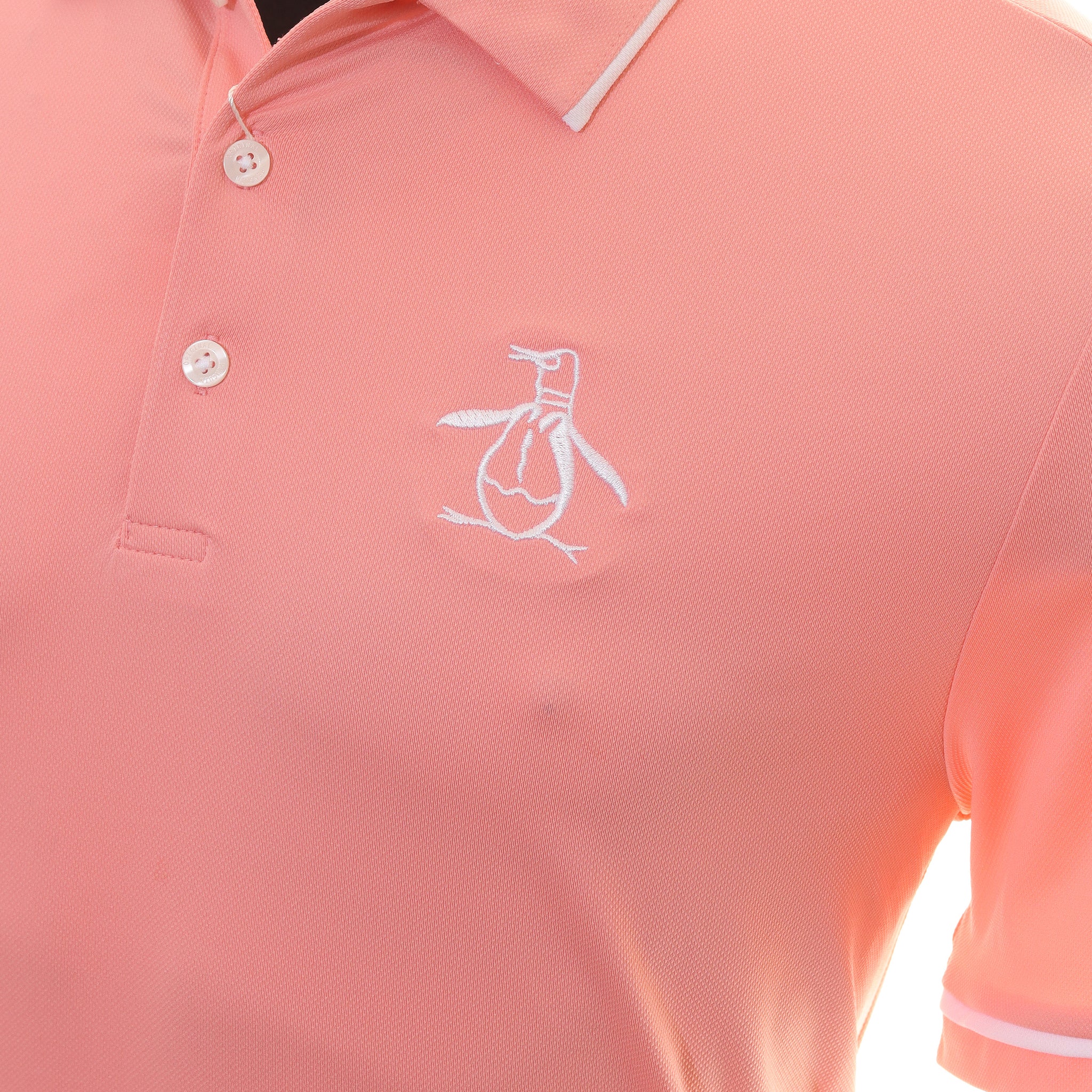 Original Penguin Golf Heritage Polo Shirt OGKSD008 Strawberry Pink 696 ...