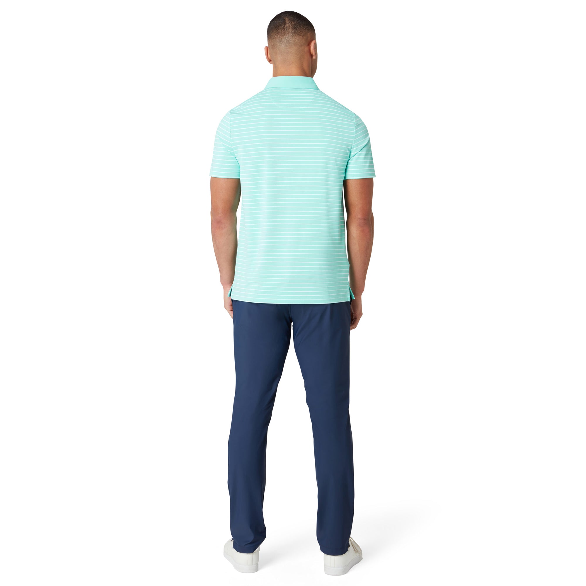 Original Penguin Golf Heritage Stripe Polo Shirt Pool Blue 445
