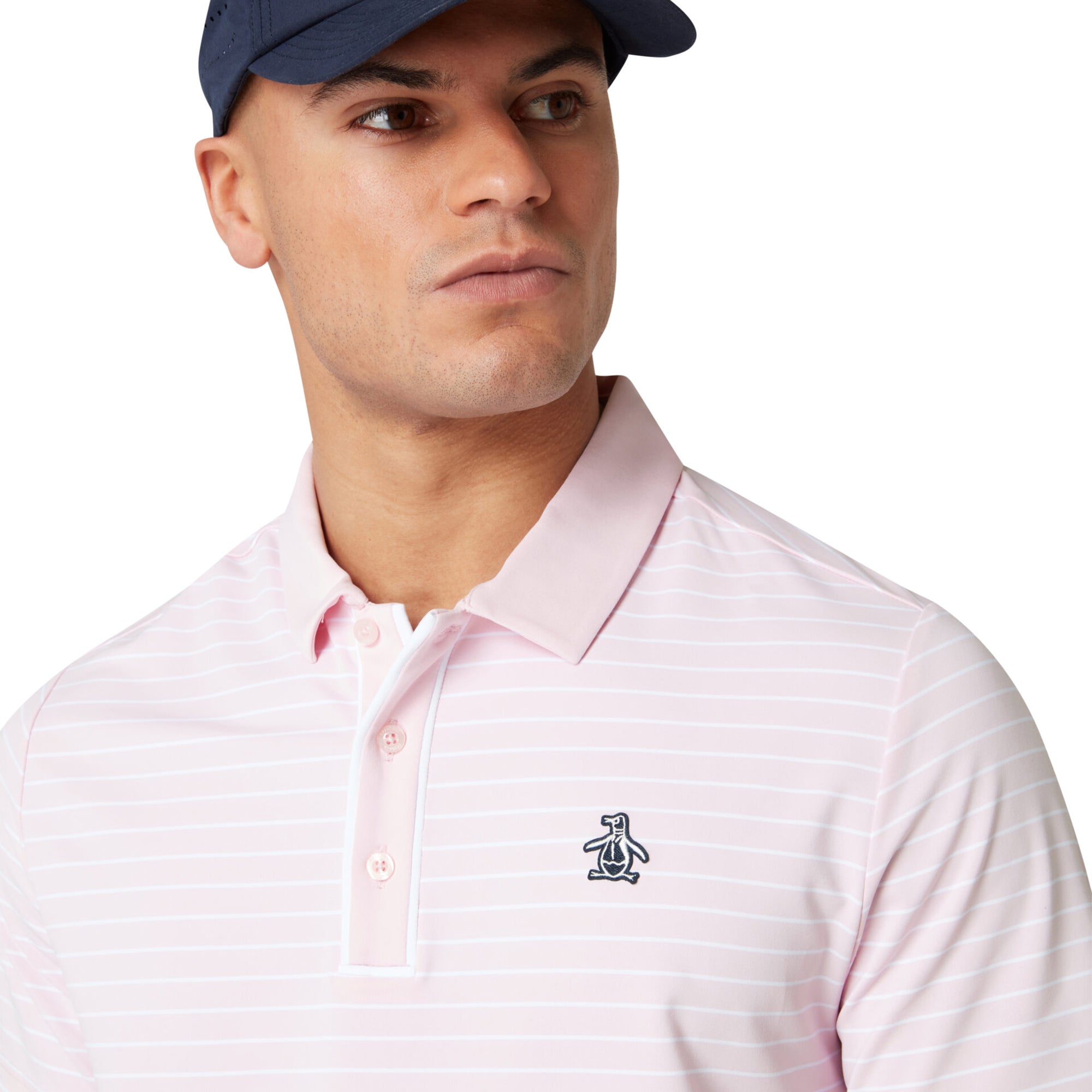 Original Penguin Golf Heritage Stripe Polo Shirt Charm Pink 689