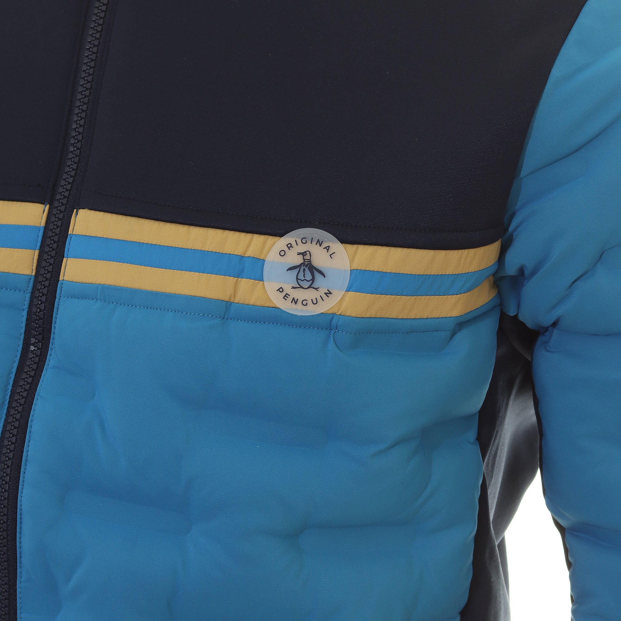 Original Penguin Golf Insulated Mixed Media 80's Jacket Black Iris 417