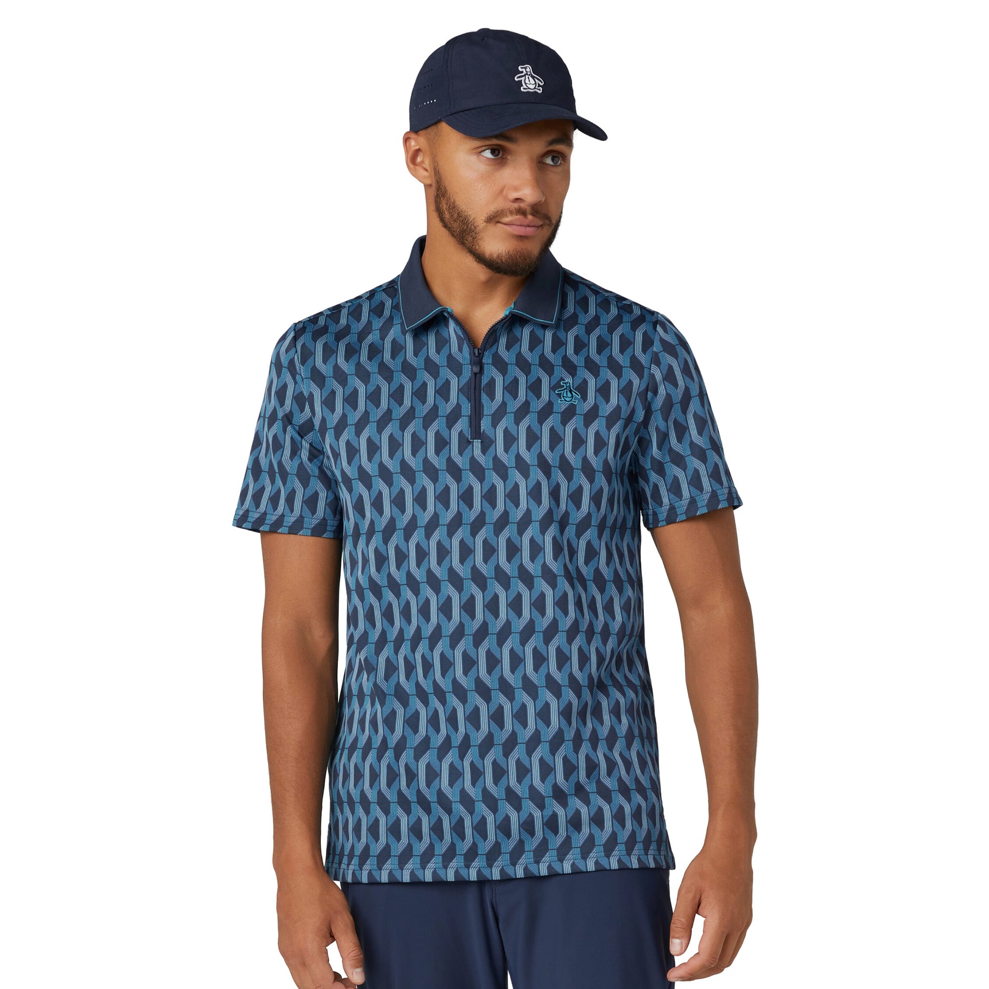 Original Penguin Golf Jacquard Colour Block Polo Shirt