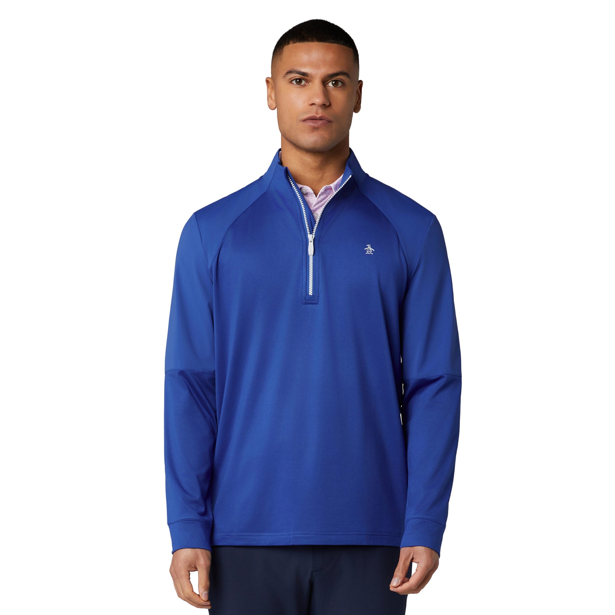 Original Penguin Golf Lightweight Mixed Media 1/4 Zip Pullover