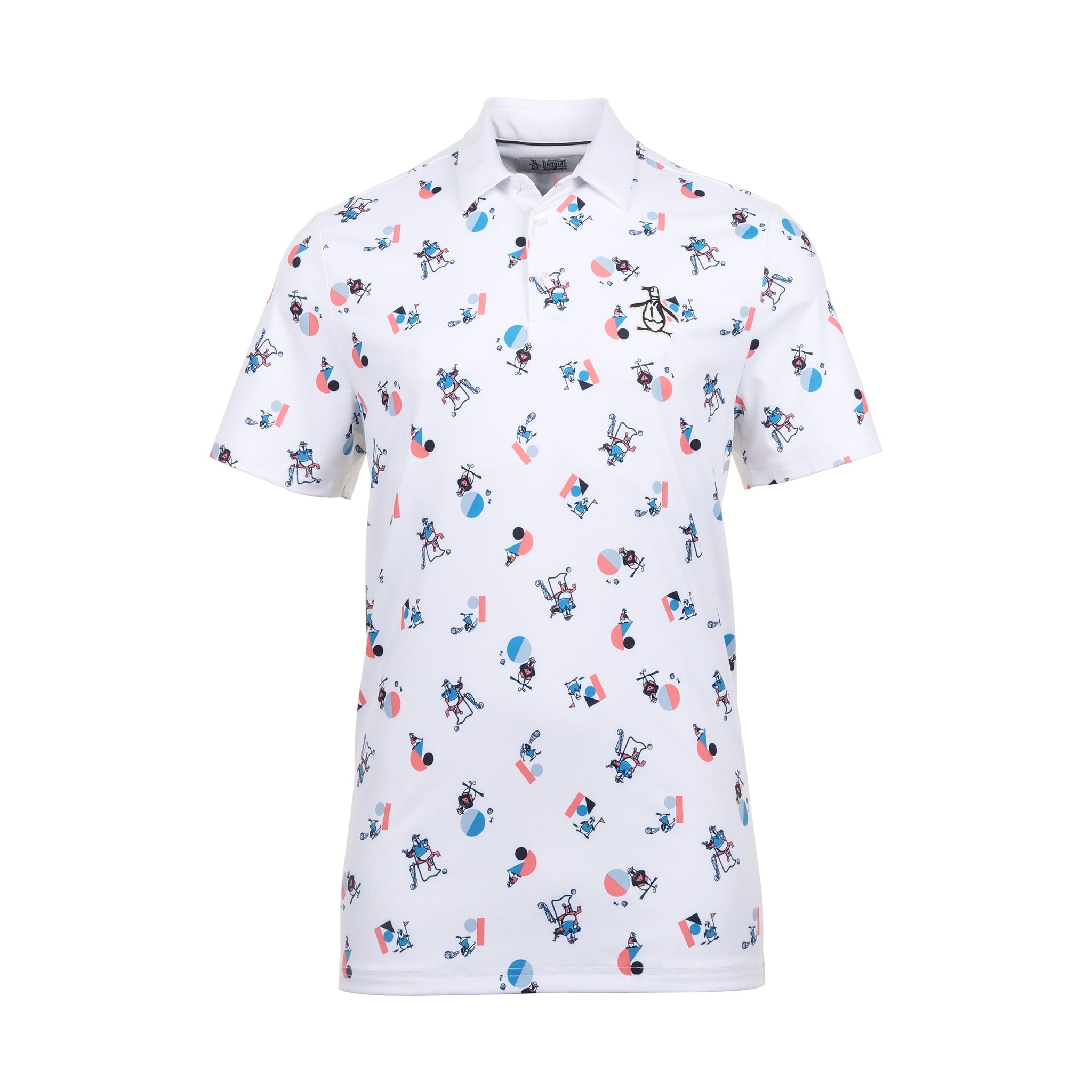 Original Penguin Golf Memphis Pete Novelty Polo Shirt Bright White 118