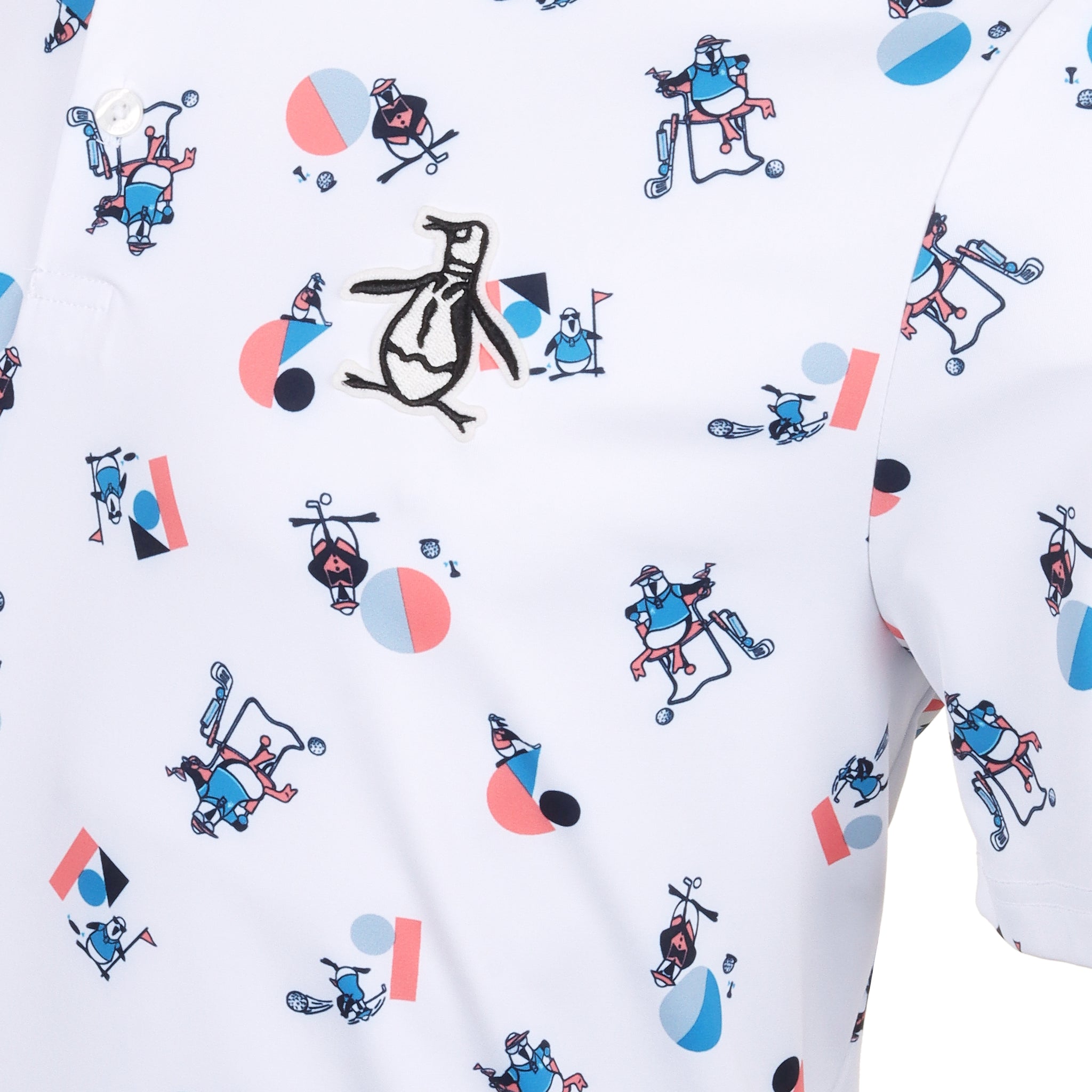 Original Penguin Golf Memphis Pete Novelty Polo Shirt Bright White 118