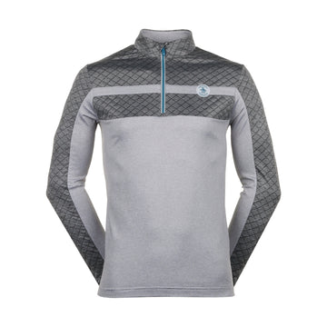 Original Penguin Golf Mixed Media Heritage Block 1/4 Zip Quarry Heather 081
