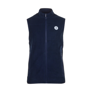 Original Penguin Golf Mixed Media Reverse Full Zip Vest Black Iris 417