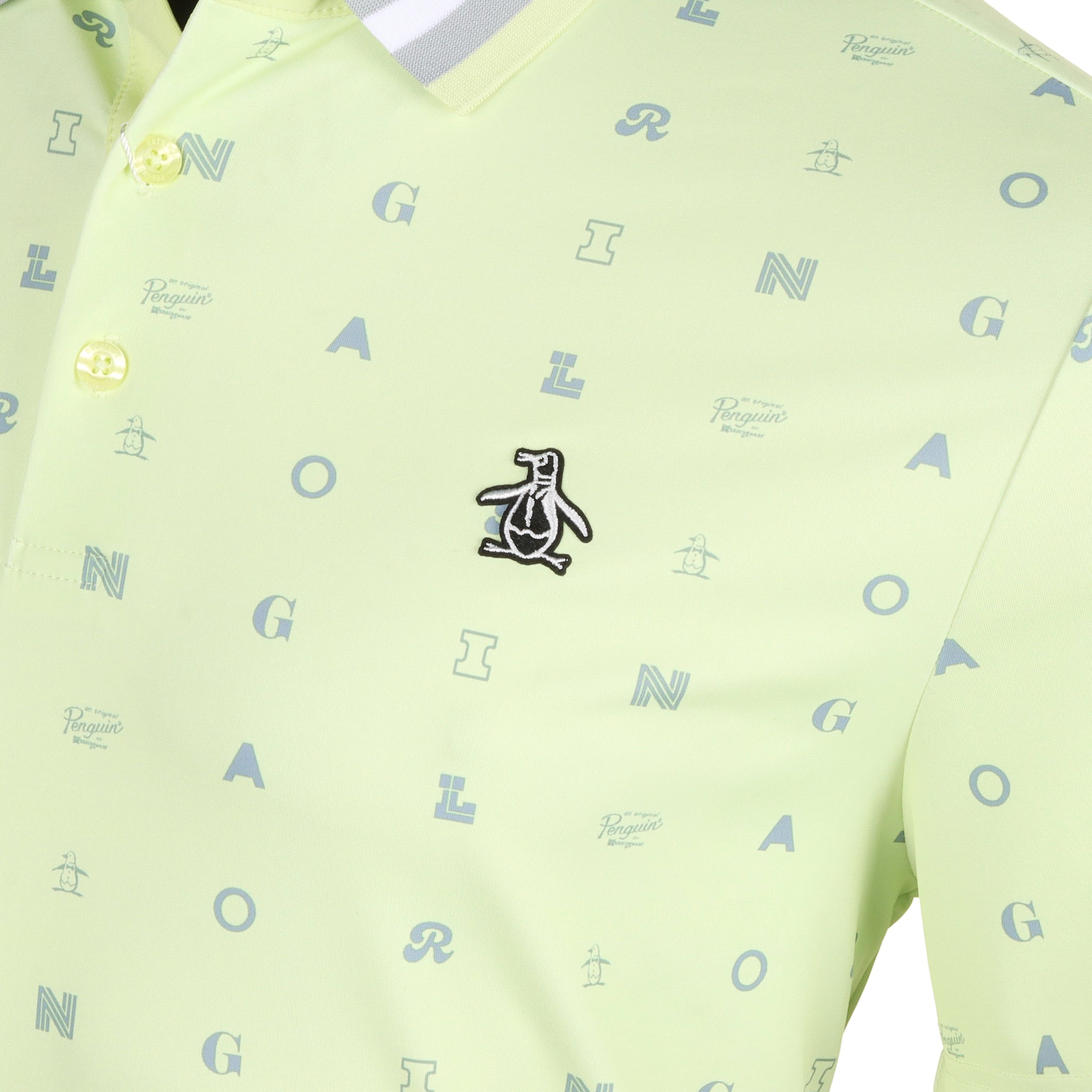 Original Penguin Golf Original All Over Pete Print Polo Shirt Shadow Lime 341