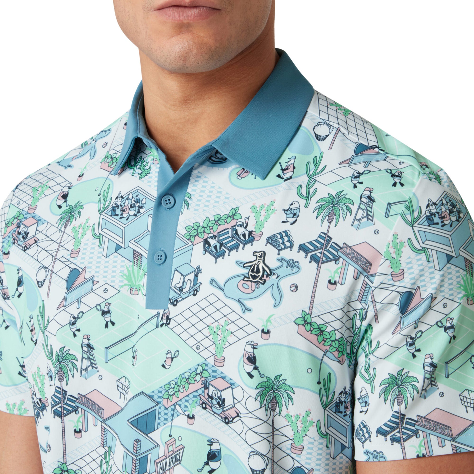 Original Penguin Golf Palm Springs Print Polo Shirt