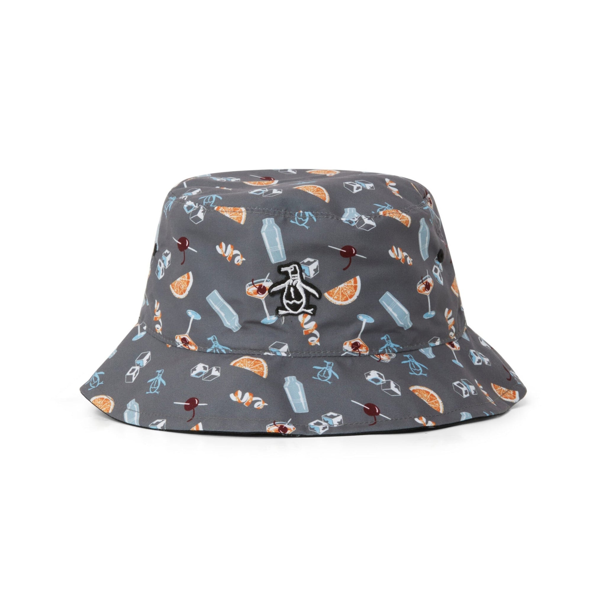 Original Penguin Golf Party Print Reversible Bucket Hat Quiet Shade 039
