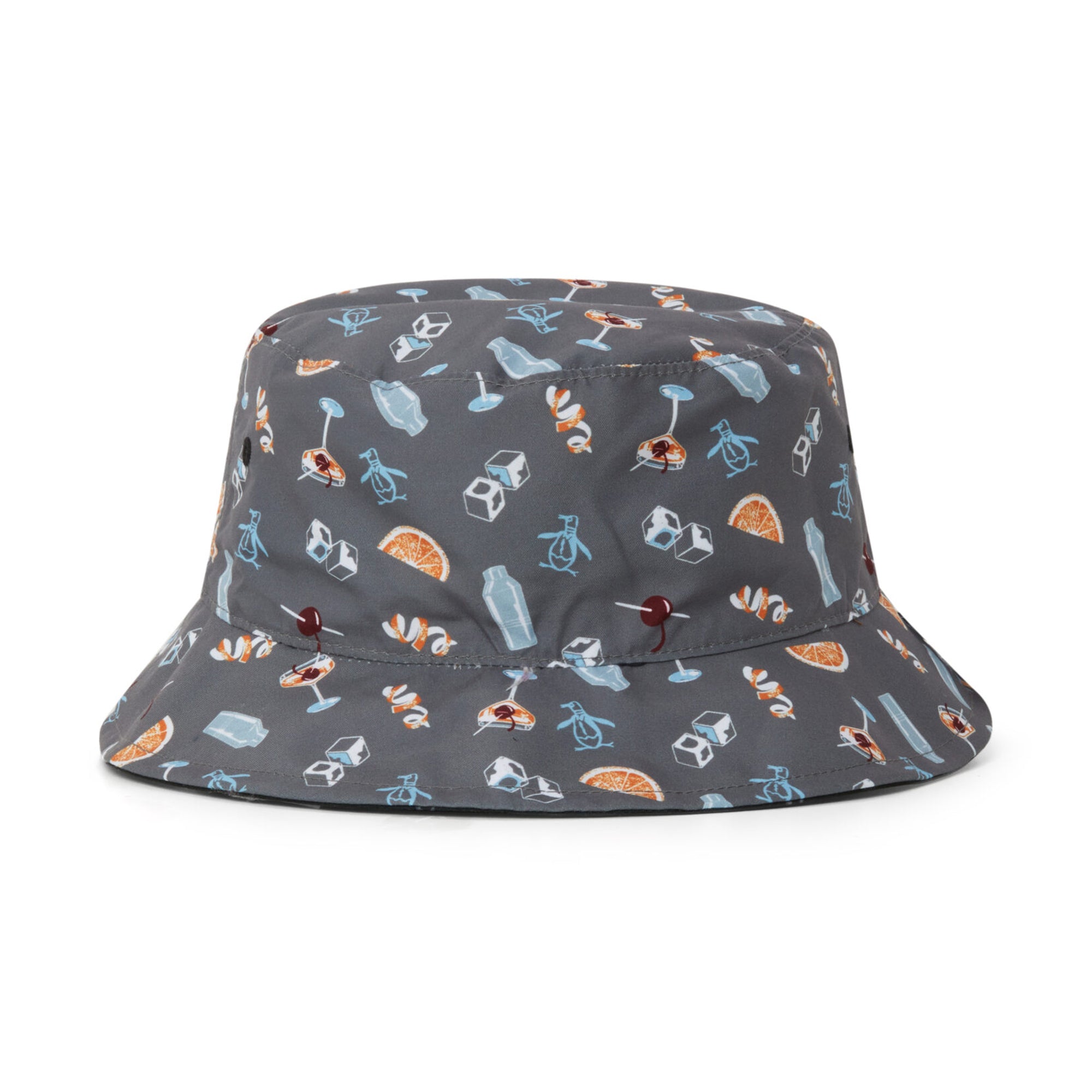 Original Penguin Golf Party Print Reversible Bucket Hat Quiet Shade 039