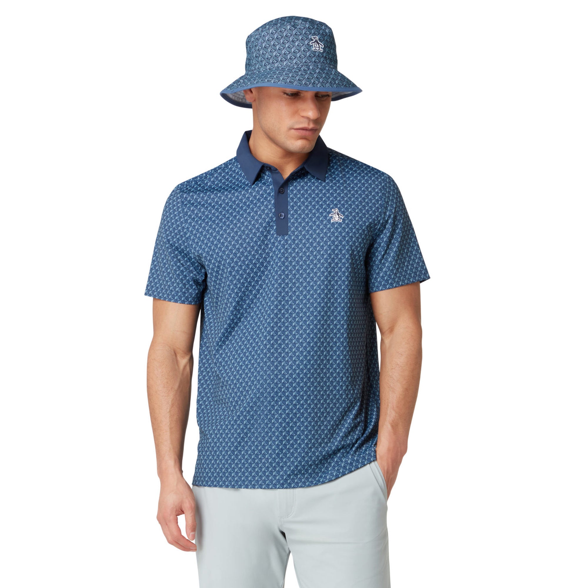 Original Penguin Golf Pete's Tee Time Polo Shirt Black Iris 417