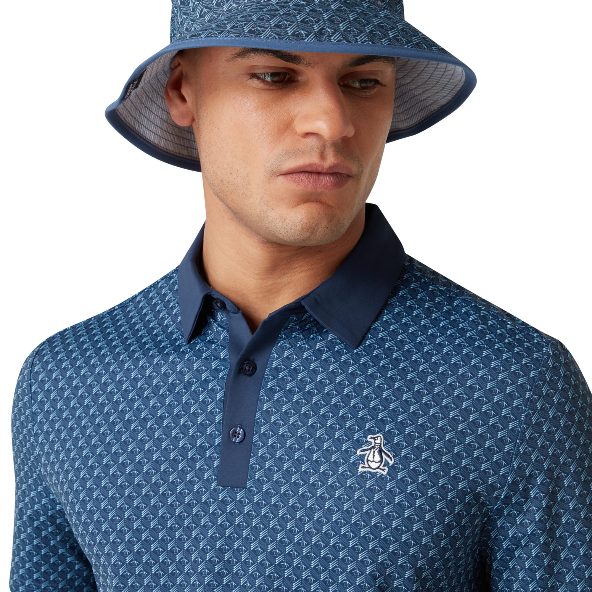 Original Penguin Golf Pete's Tee Time Polo Shirt Black Iris 417