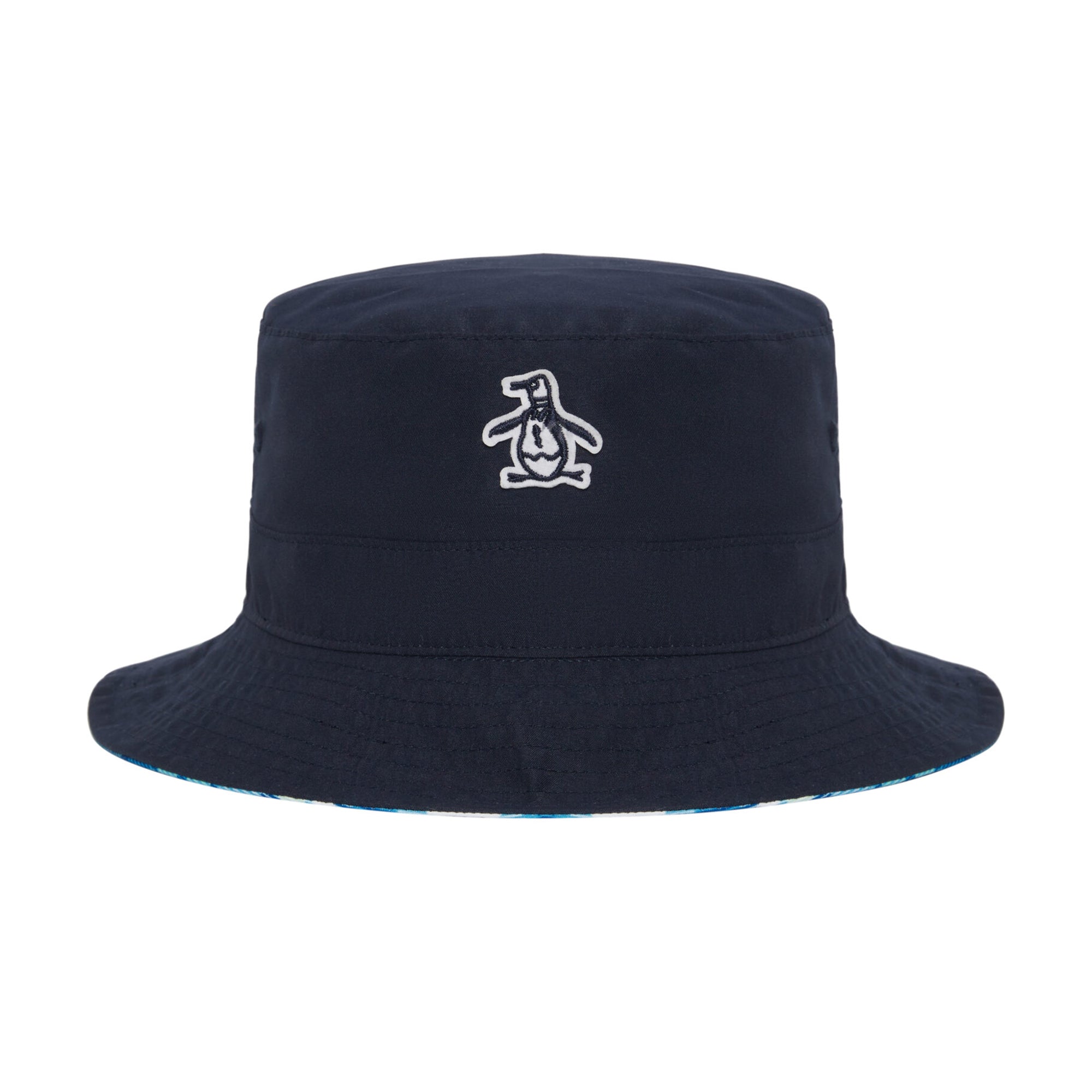 Original Penguin Golf Plaid Reversible Bucket Hat - Black Iris 417