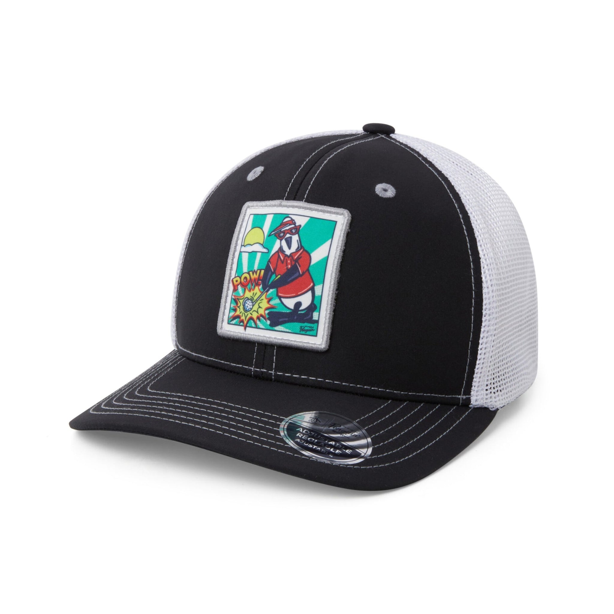 Original Penguin Golf Pop Fest Trucker Snapback Cap Caviar 001