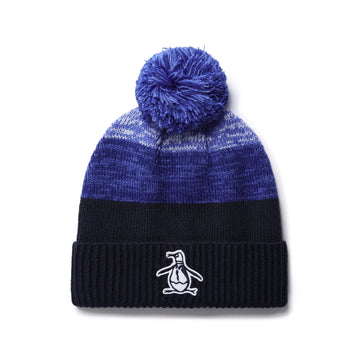 Original Penguin Golf Rib Cuff Pom Beanie Black Iris 417