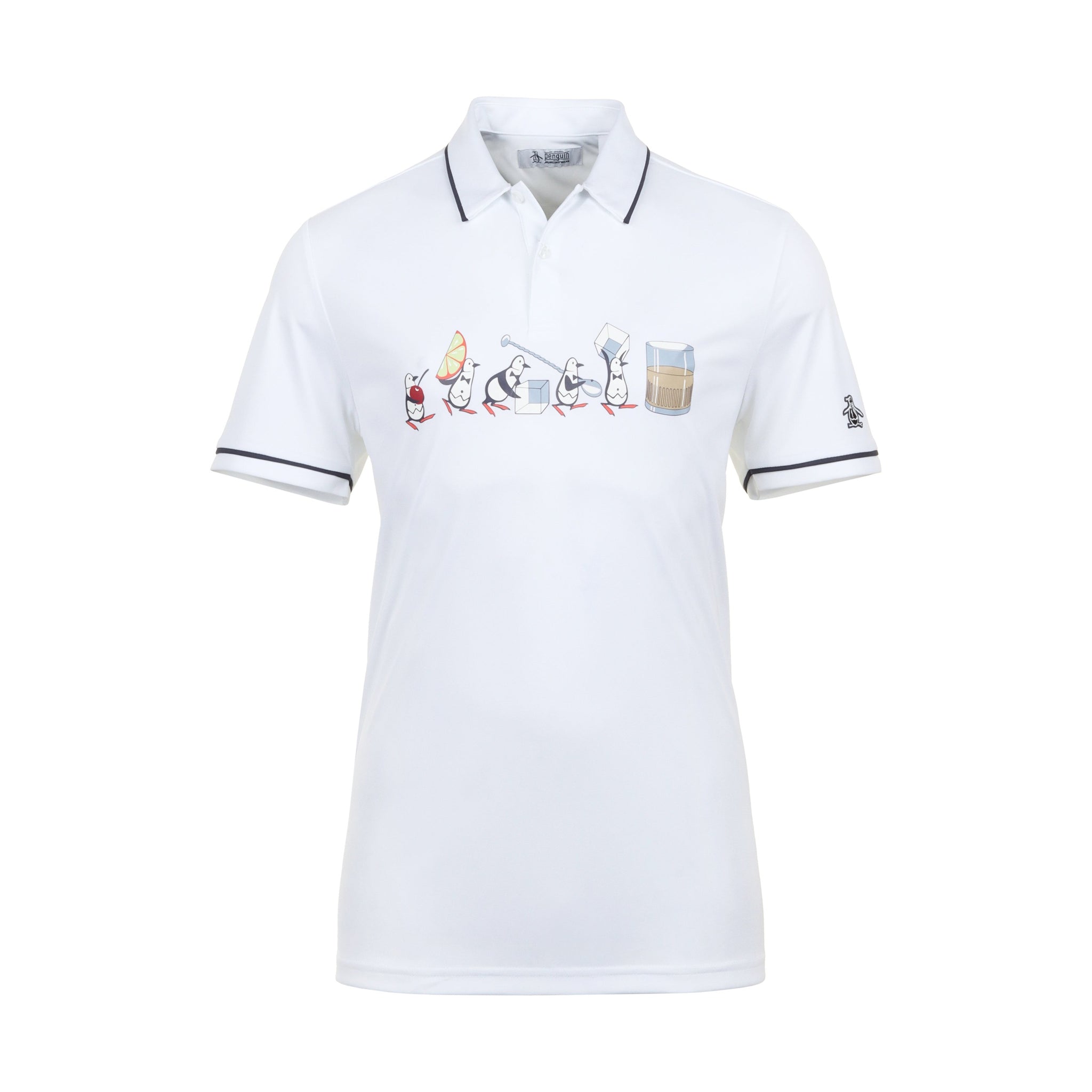 Original Penguin Golf The Barback Pete Oxford Polo Shirt Bright White 118