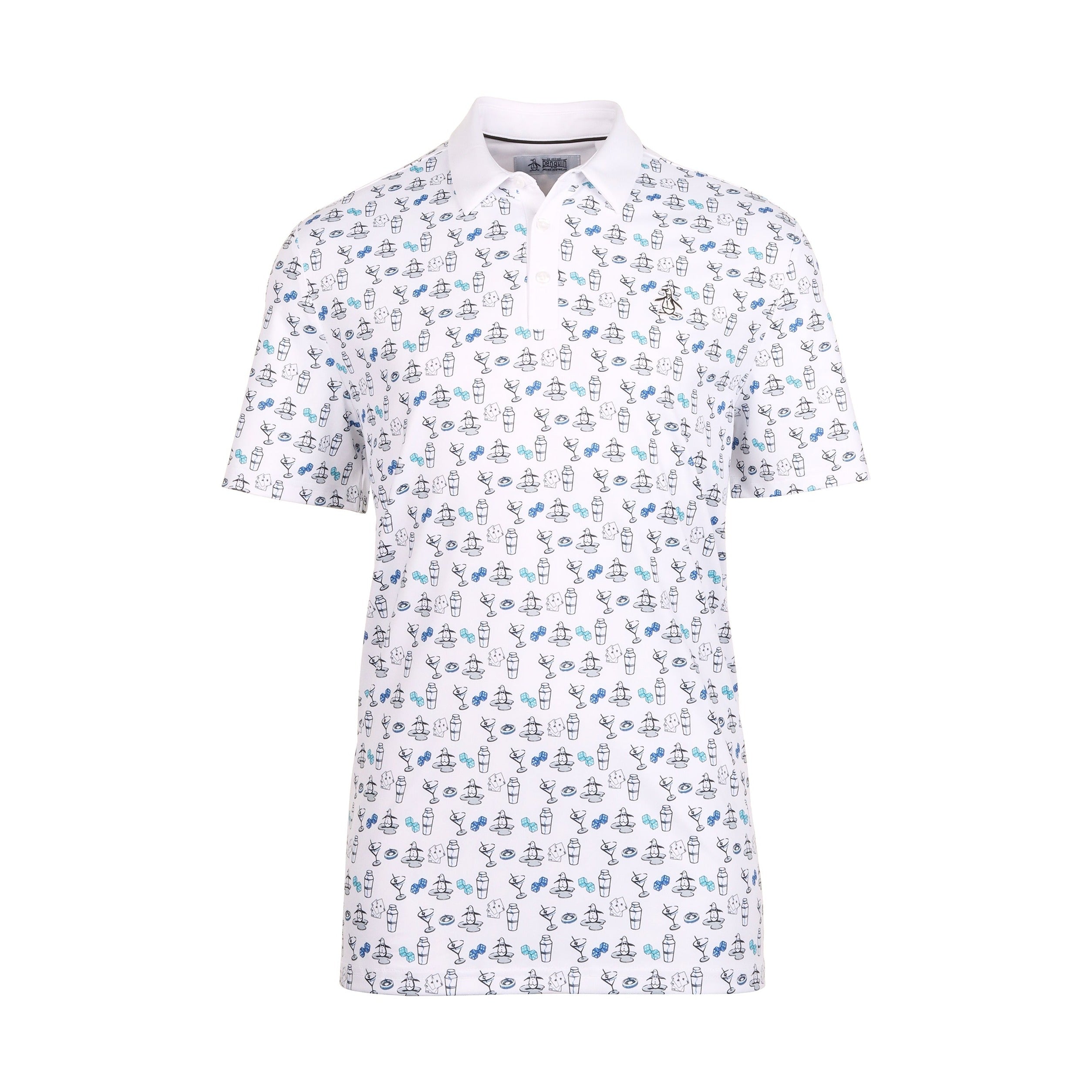 Original Penguin Golf The Player Print Polo Shirt OGKSE019 Bright White ...
