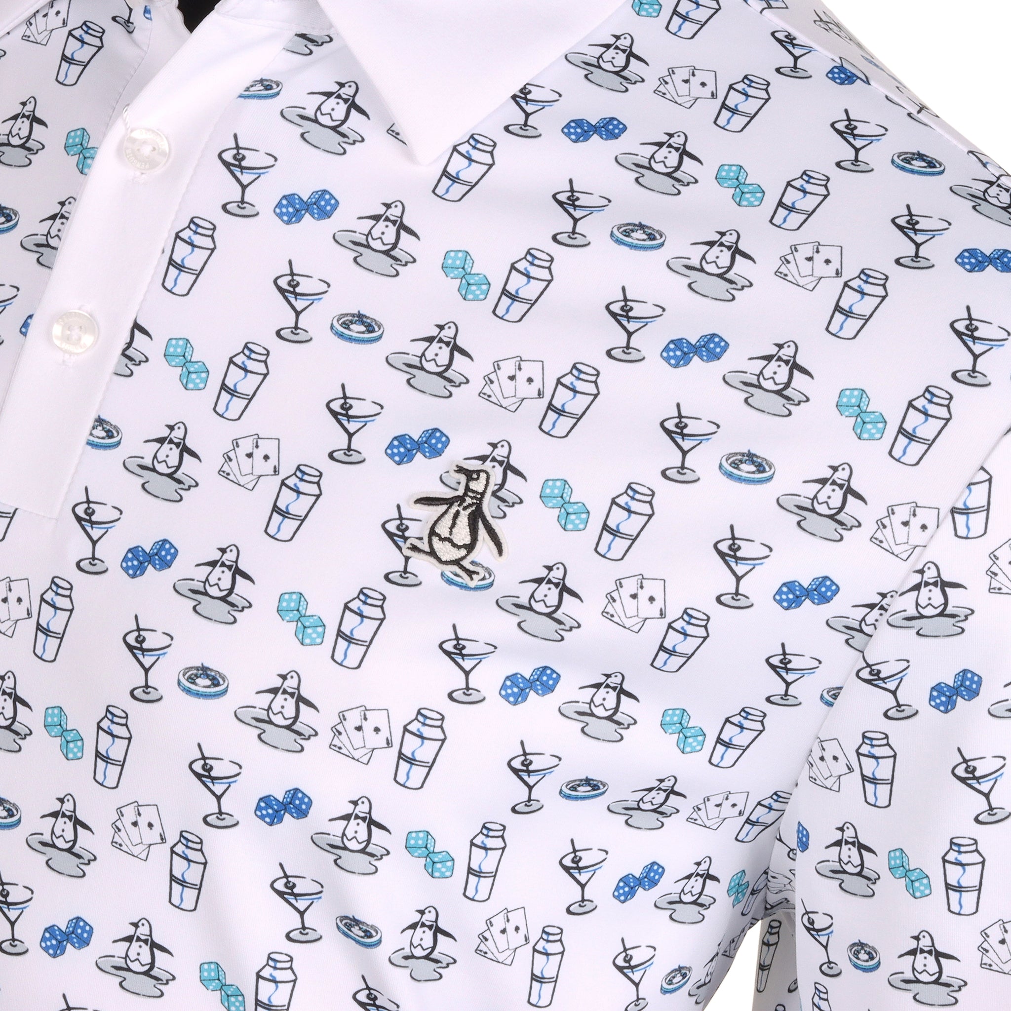 Original Penguin Golf The Player Print Polo Shirt Bright White 118