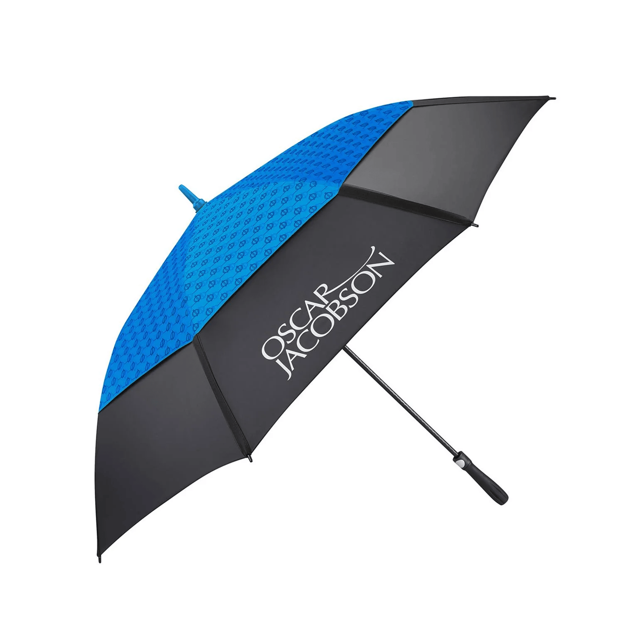 Oscar Jacobson Geo Print Dual Canopy Umbrella Black/Cobalt 