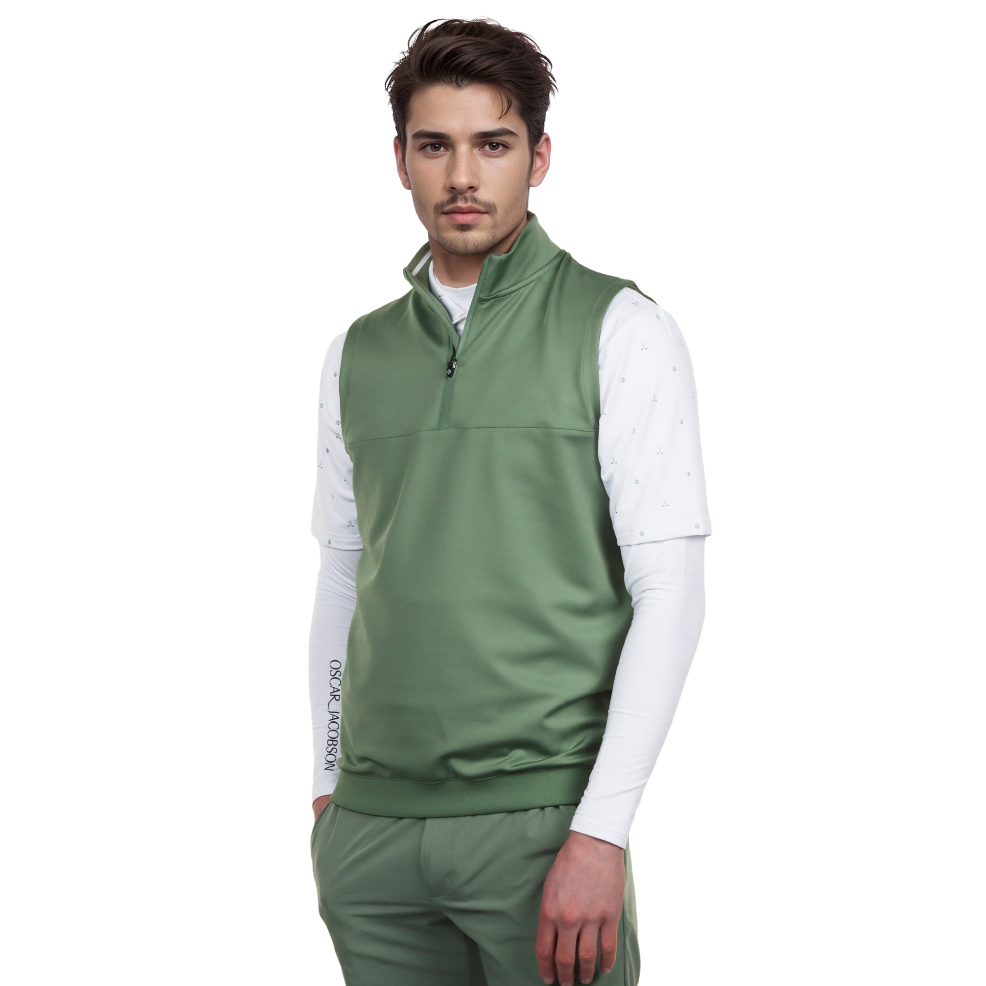 Oscar Jacobson Westland Sleeveless Pullover - Watercress