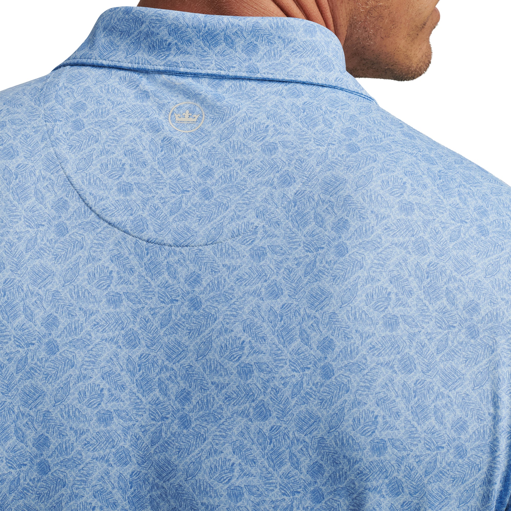 Peter Millar Botanical Performance Jersey Shirt Blue Frost