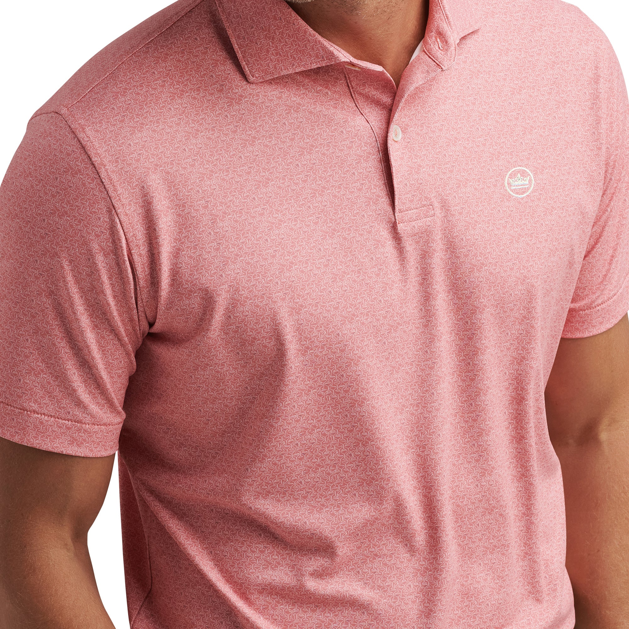 Peter Millar Espresso Martinis Performance Jersey Shirt Pink Crepe